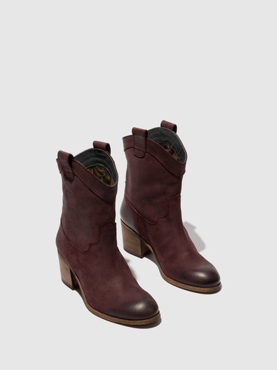 Zip Up Ankle Boots DAXI166FLY BURGUNDY