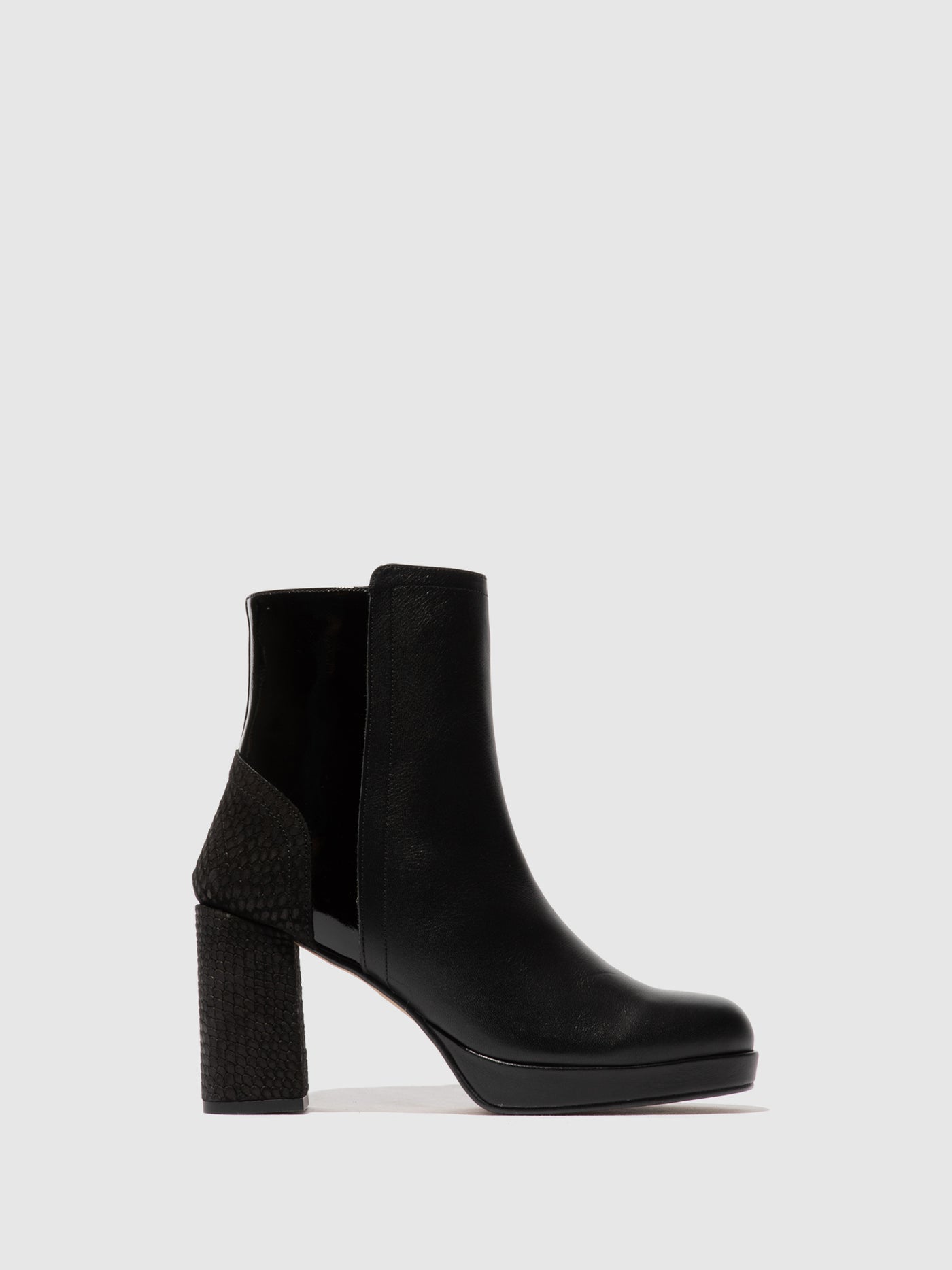 Zip Up Ankle Boots EFAN181FLY BLACK