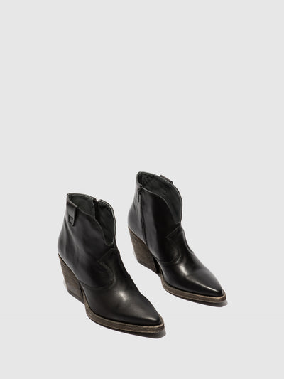 Zip Up Ankle Boots WAXI185FLY BLACK