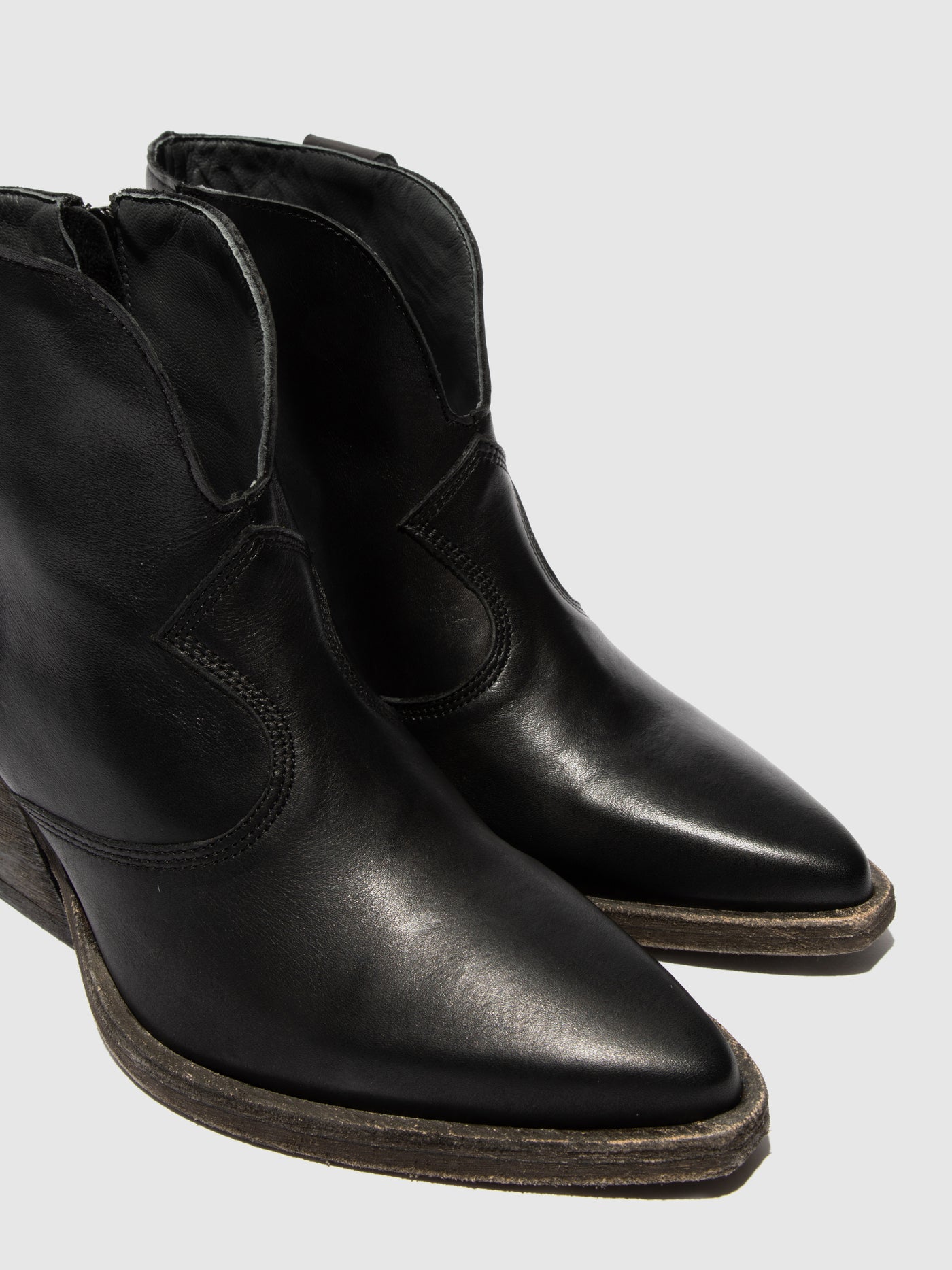 Zip Up Ankle Boots WAXI185FLY BLACK