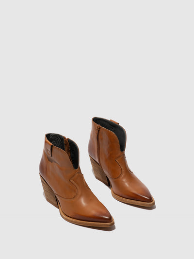 Zip Up Ankle Boots WAXI185FLY CAMEL