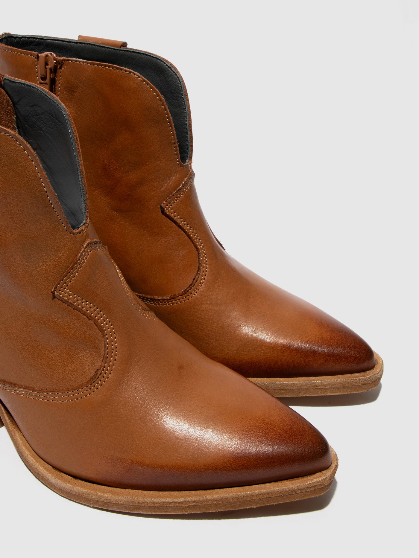 Zip Up Ankle Boots WAXI185FLY CAMEL