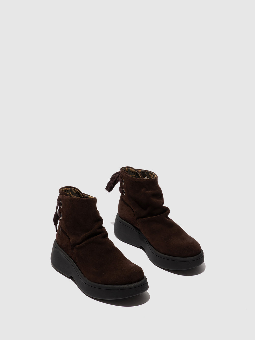 Bottes En Cuir Marron Foncé FLY London - Taille 39 EUR (UK 6) - Talon Moyen - Pour Femme - Occasion Très Bon état