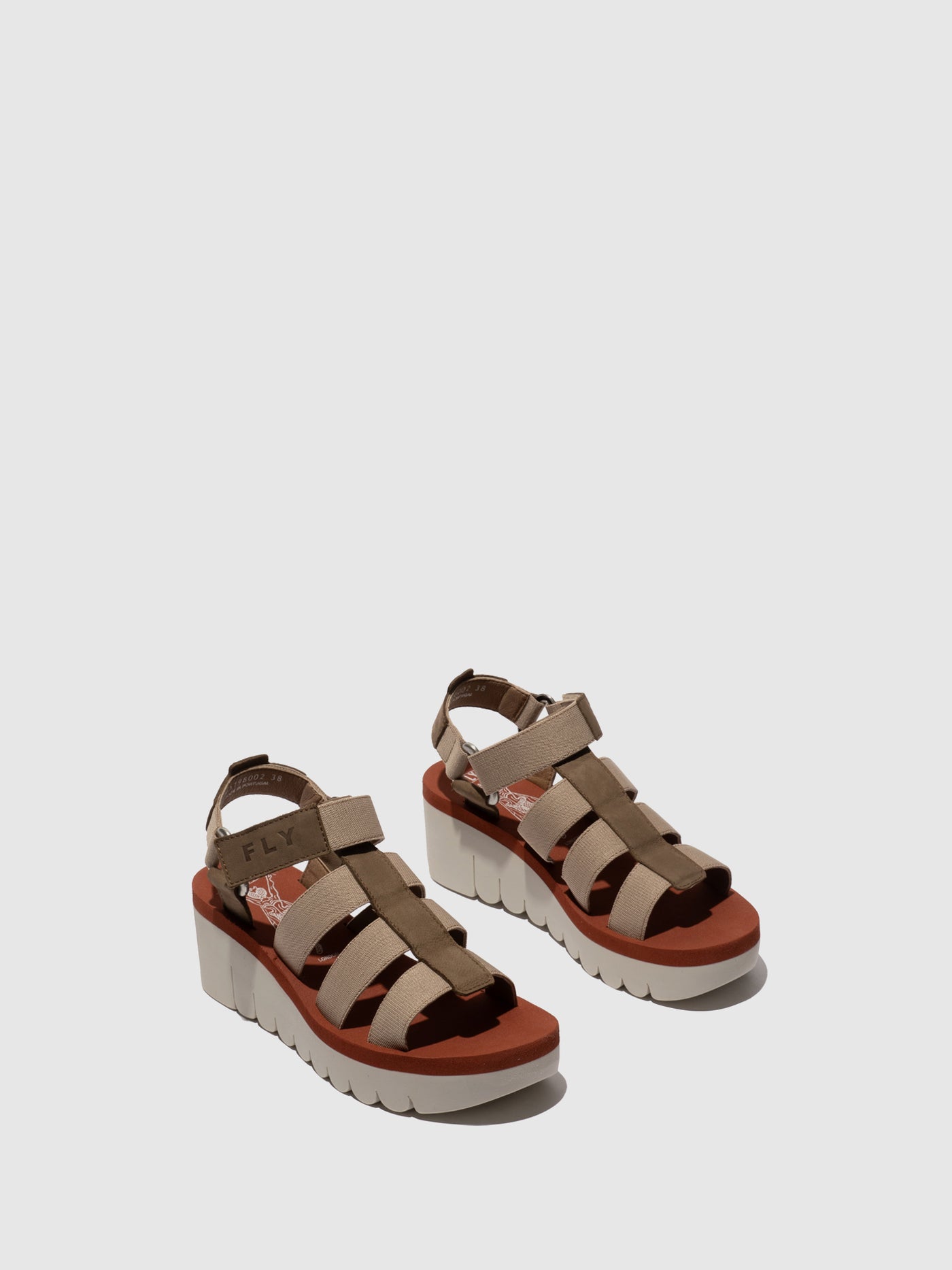 Strappy Sandals YOJI198FLY MILITARY/BEIGE/BRICK