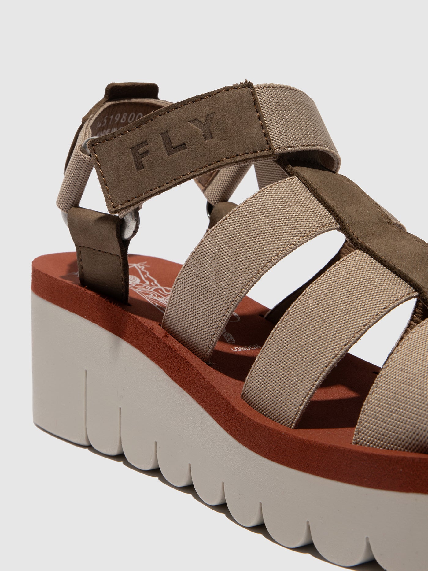 Strappy Sandals YOJI198FLY MILITARY/BEIGE/BRICK