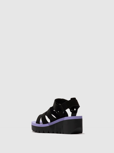 Strappy Sandals YOJI198FLY BLACK/BLACK/VIOLET