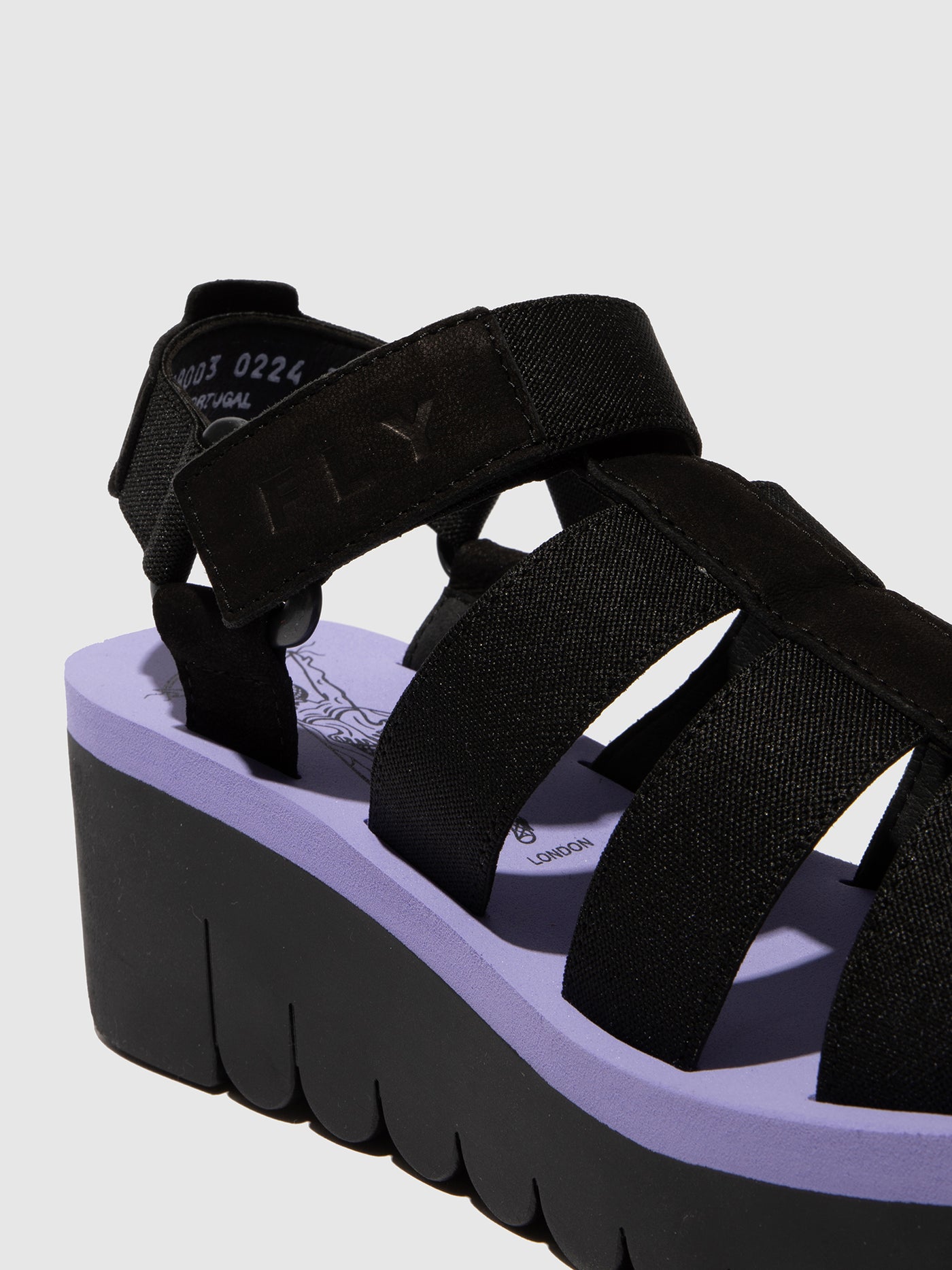 Strappy Sandals YOJI198FLY BLACK/BLACK/VIOLET