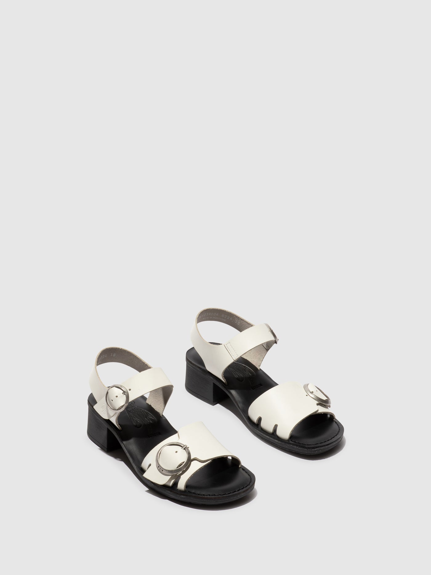 Buckle Sandals EBLI238FLY WHITE/BLACK