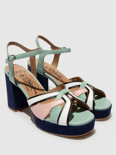 Sling-Back Sandals EZUI240FLY SPEARMINT/PALE PINK/BLACK/WHITE