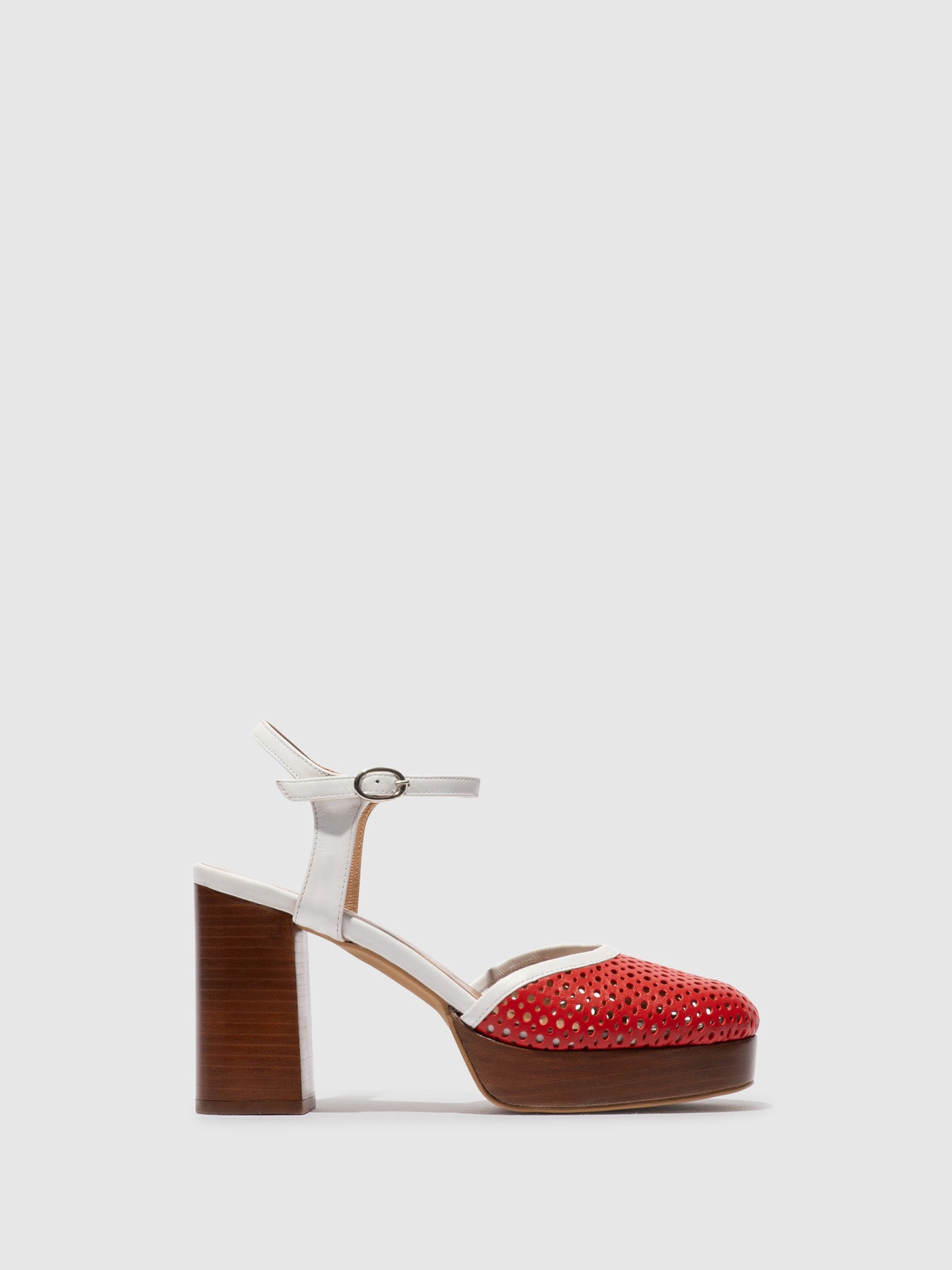 Sling-Back Sandals ELZA241FLY DK.RED/WHITE