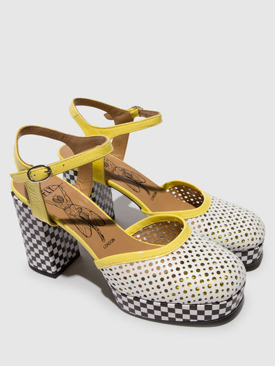 Sling-Back Sandals ELZA241FLY WHITE/LEMON