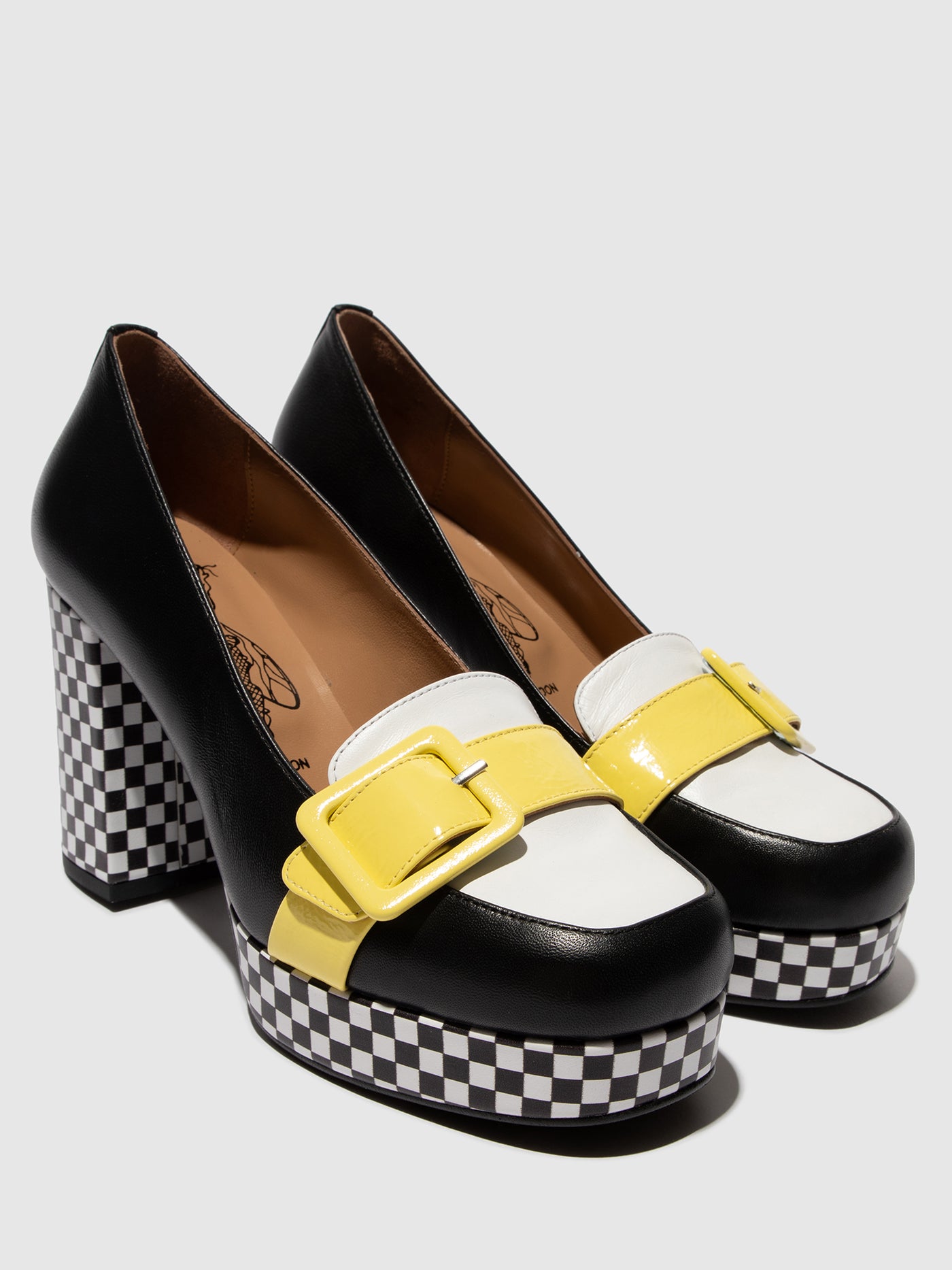 Heel Shoes ELLO242FLY BLACK/WHITE/LEMON