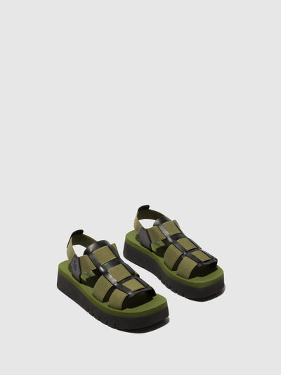 Sling-Back Sandals SAMB245FLY BLACK/ARMY GREEN/ARMY GREEN