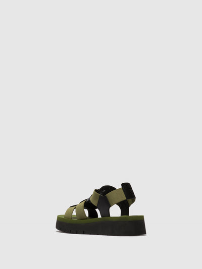 Sling-Back Sandals SAMB245FLY BLACK/ARMY GREEN/ARMY GREEN