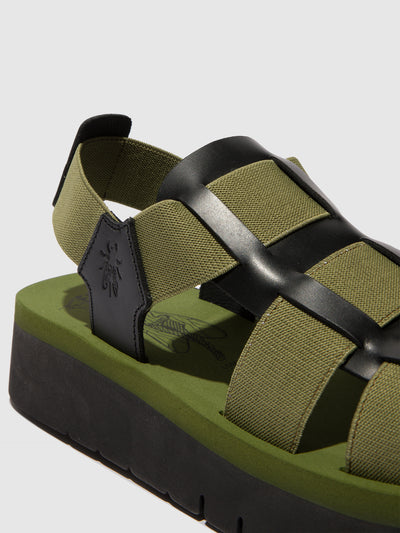 Sling-Back Sandals SAMB245FLY BLACK/ARMY GREEN/ARMY GREEN