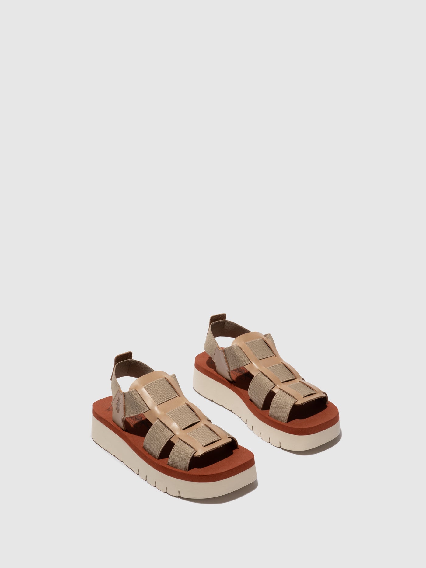 Sling-Back Sandals SAMB245FLY TAUPE/TAUPE/BRICK