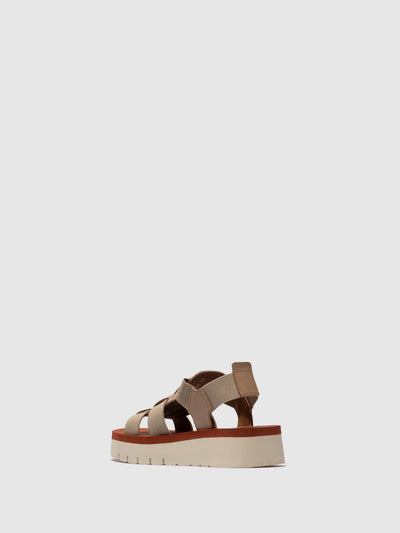 Sling-Back Sandals SAMB245FLY TAUPE/TAUPE/BRICK