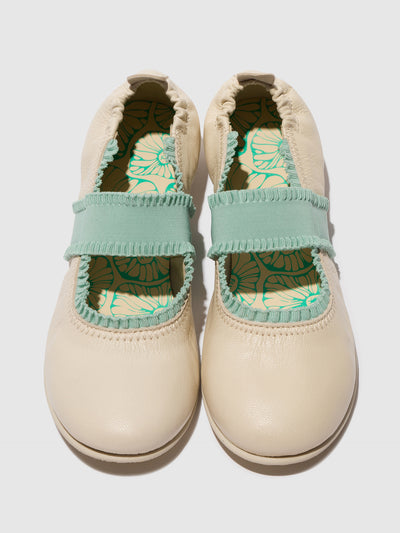 Elasticated Ballerinas GECH253FLY OFFWHITE/SPEARMINT