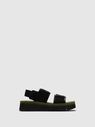 Sling-Back Sandals SORU277FLY BLACK/BLACK/ARMY GREEN