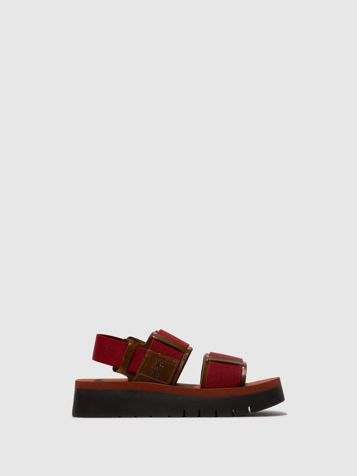 Sling-Back Sandals SORU277FLY CAMEL/DARK RED/BRICK