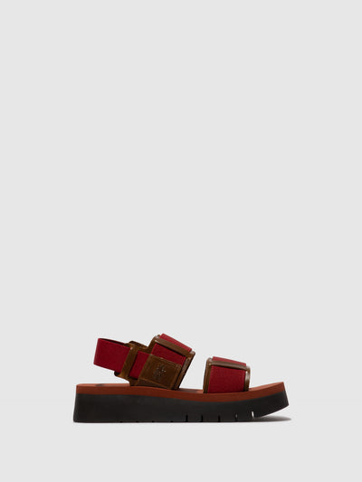 Sling-Back Sandals SORU277FLY CAMEL/DARK RED/BRICK