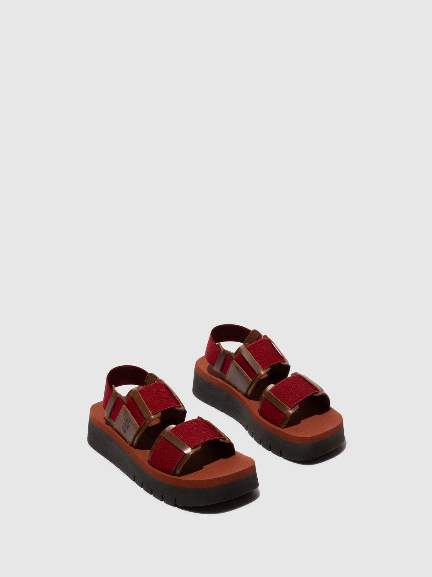 Sling-Back Sandals SORU277FLY CAMEL/DARK RED/BRICK