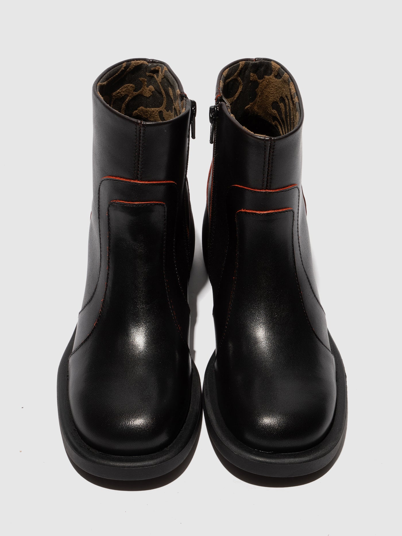 Zip Up Ankle Boots HEWI304FLY BLACK/RED