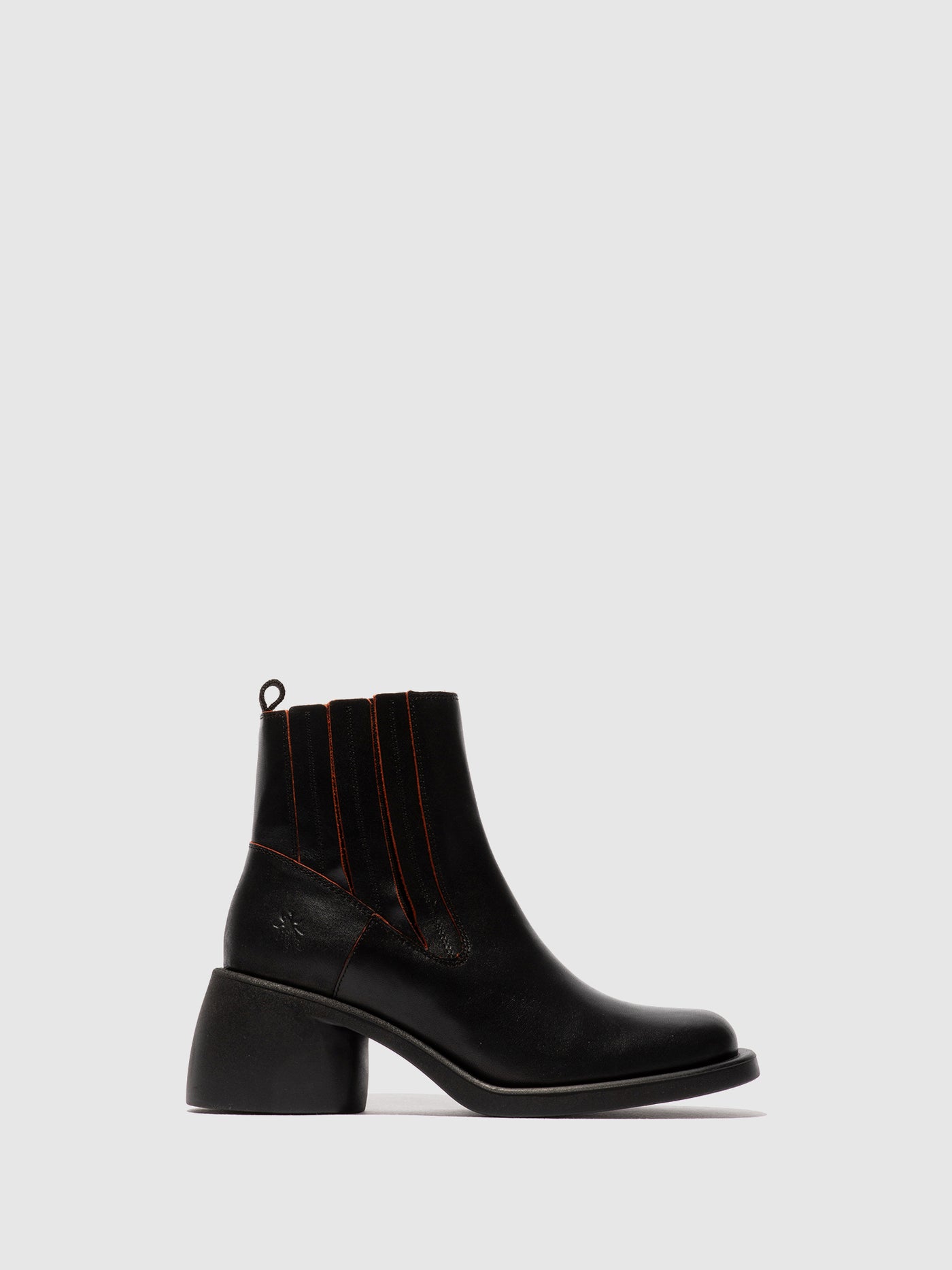 Zip Up Ankle Boots HAIL310FLY BLACK/RED