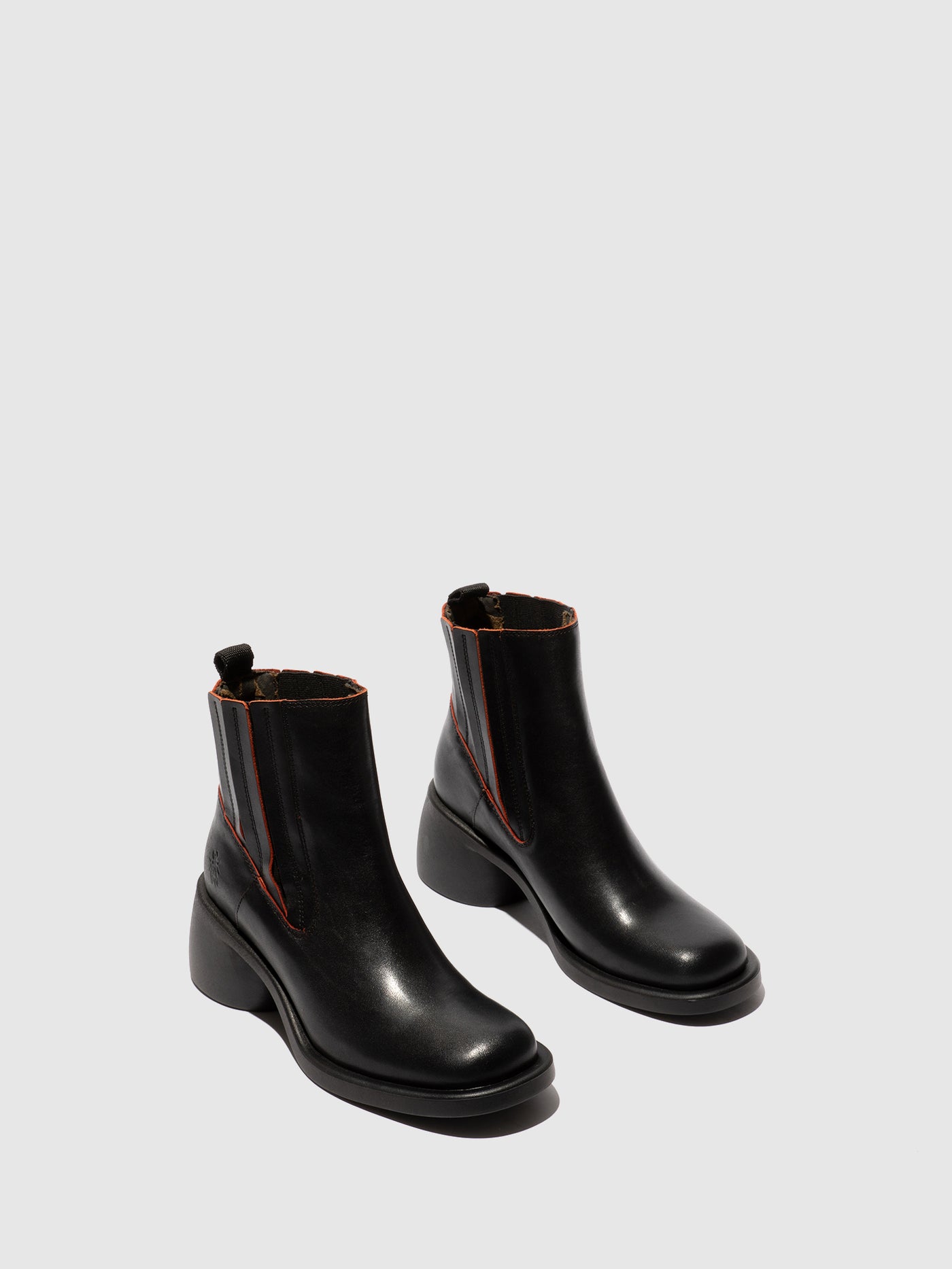 Zip Up Ankle Boots HAIL310FLY BLACK/RED
