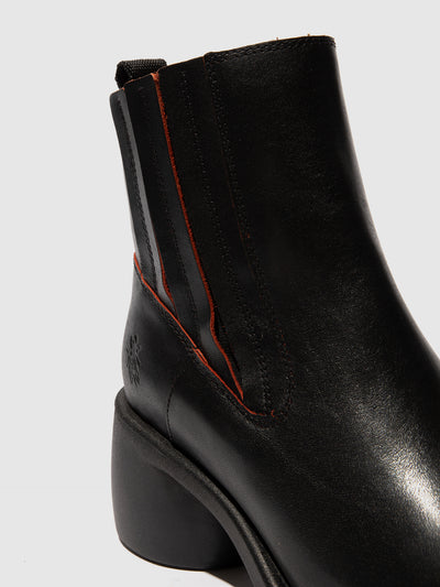 Zip Up Ankle Boots HAIL310FLY BLACK/RED