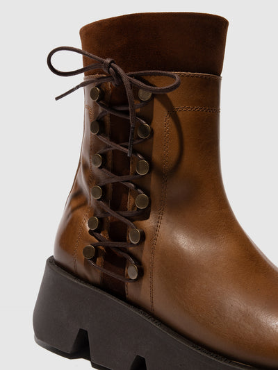 Zip Up Ankle Boots ZAKU313FLY CAMEL