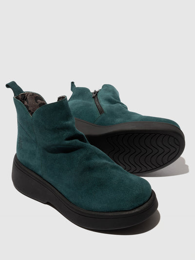 Zip Up Ankle Boots MAZY323FLY PETROL