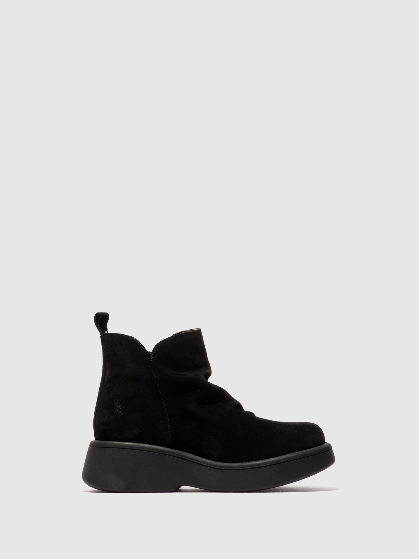 Zip Up Ankle Boots MAZY323FLY OIL SUEDE BLACK