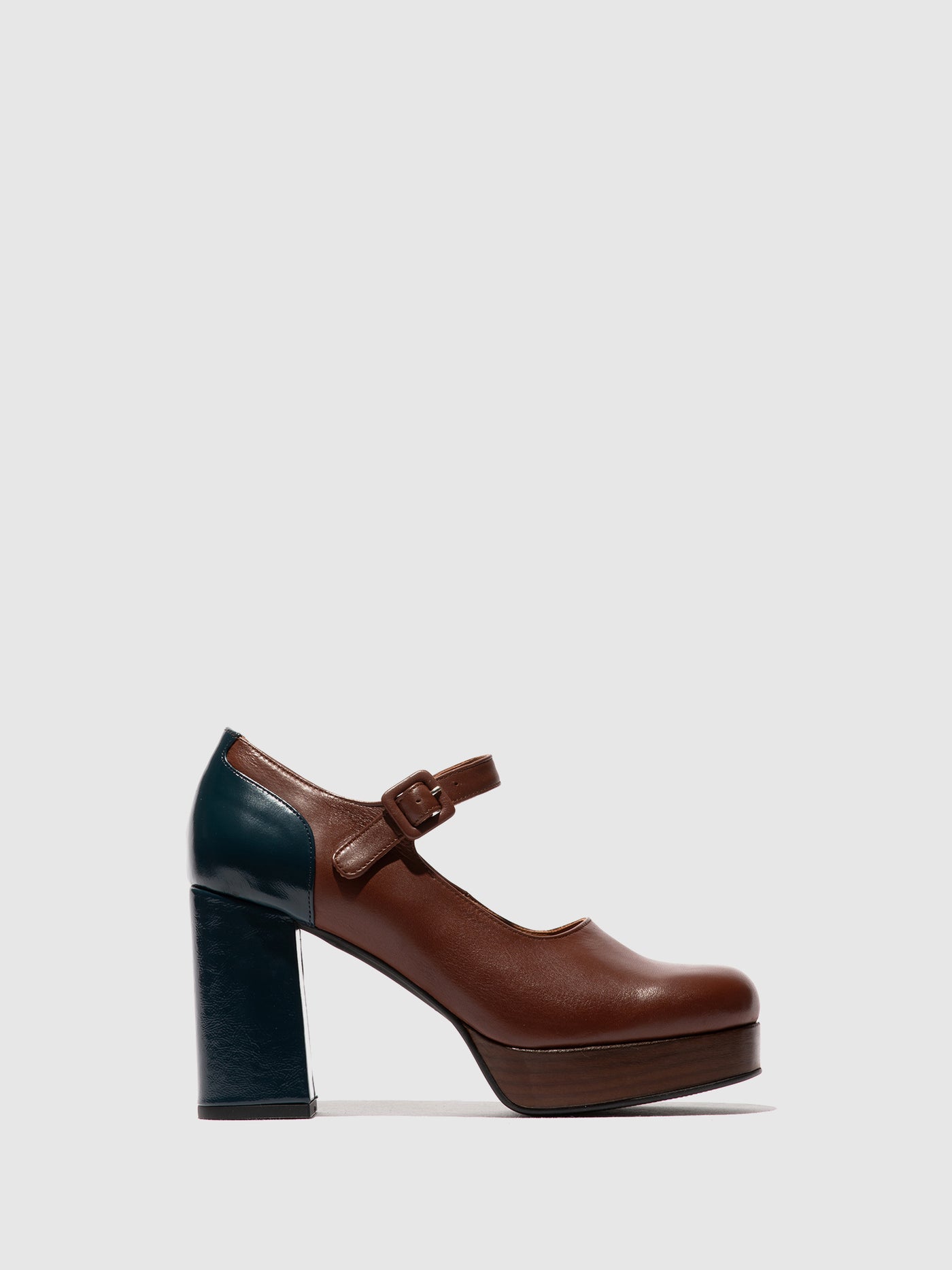 Buckle Shoes ERIL351FLY COGNAC/NAVY