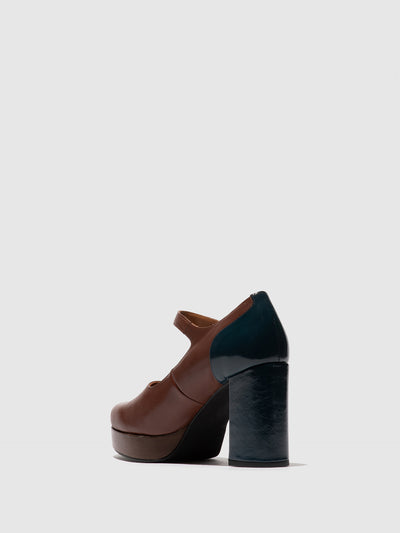 Buckle Shoes ERIL351FLY COGNAC/NAVY