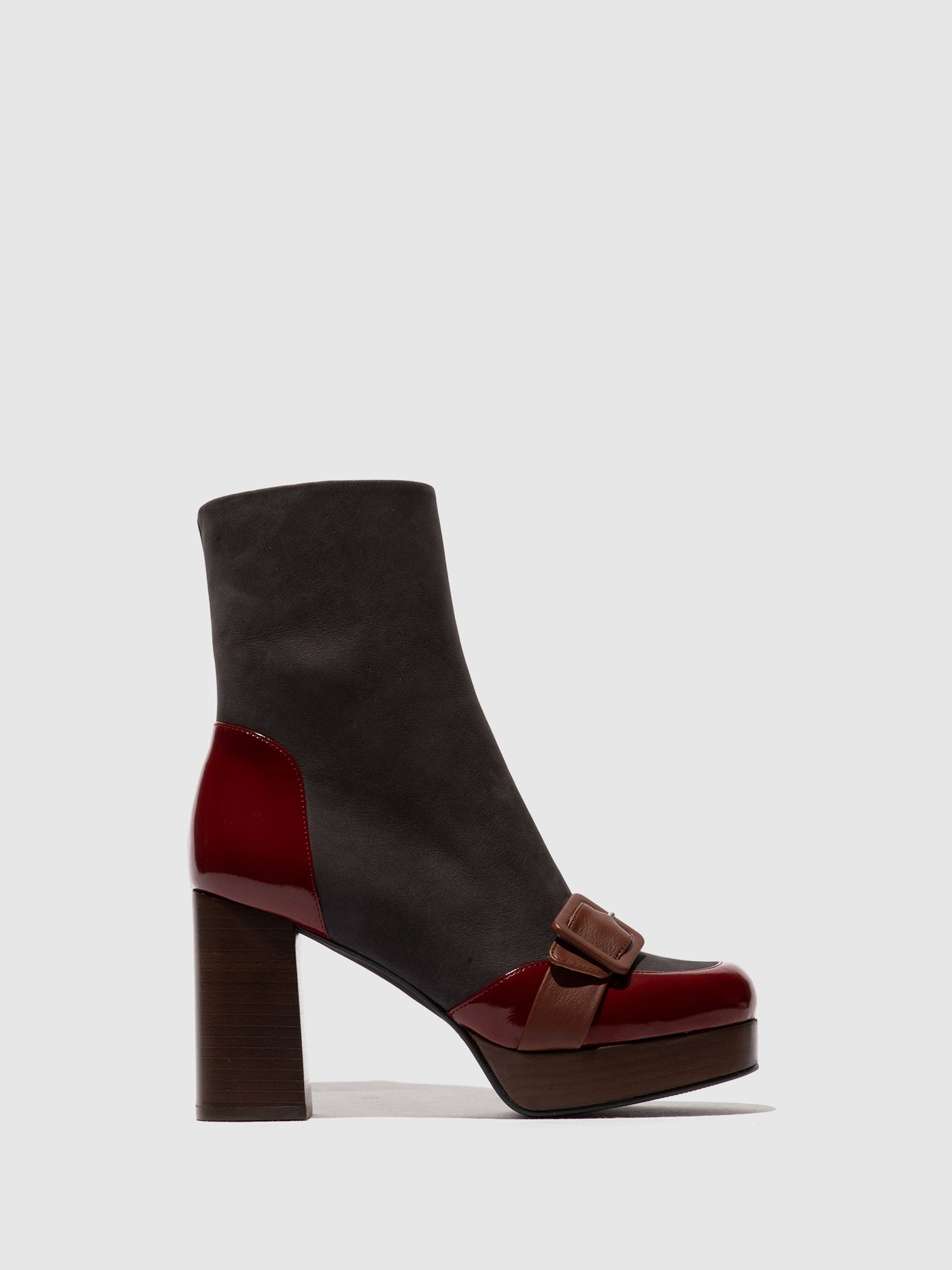 Zip Up Ankle Boots EFOL352FLY INT.RUST/GREY/COGNAC