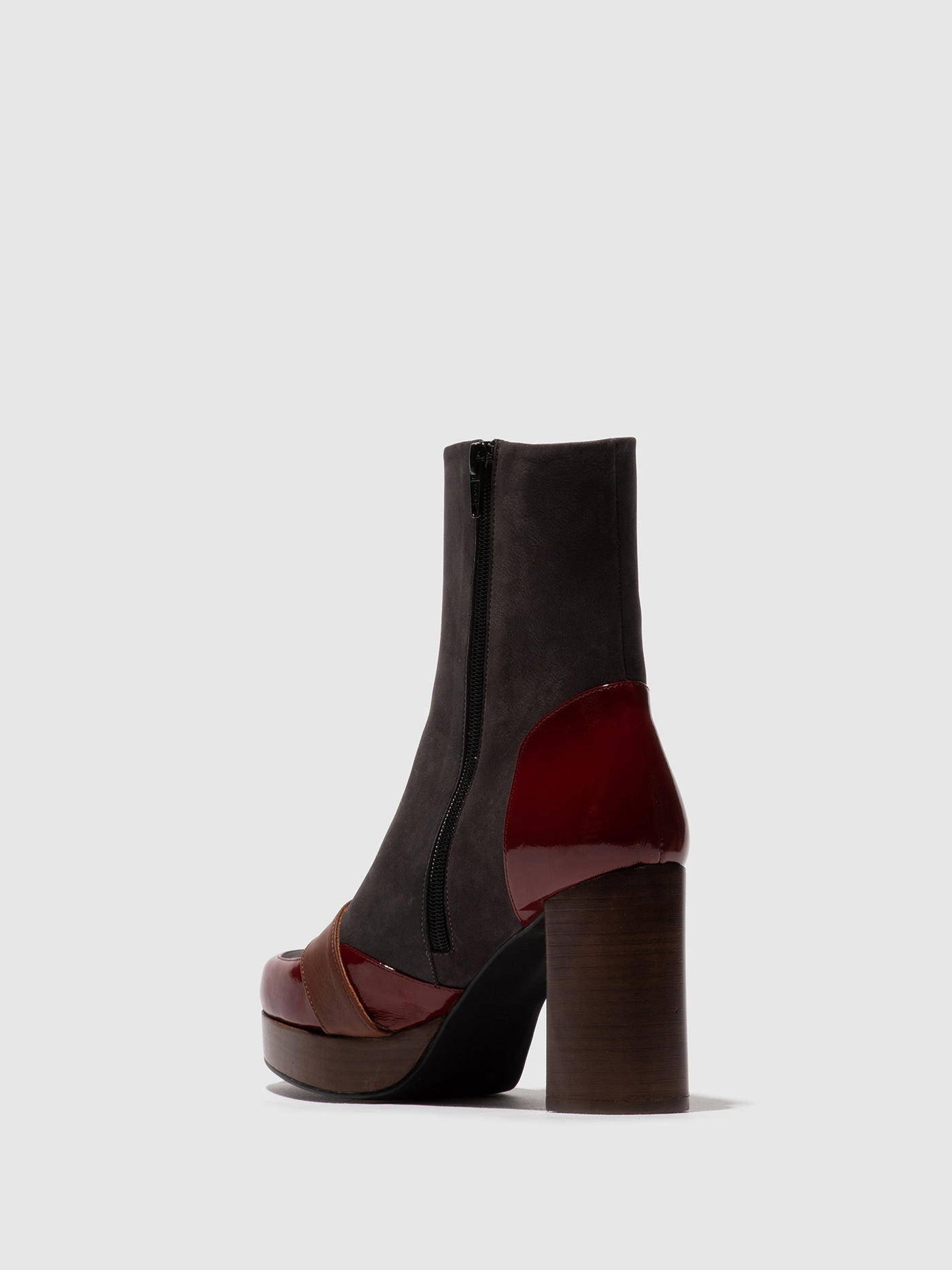 Zip Up Ankle Boots EFOL352FLY INT.RUST/GREY/COGNAC