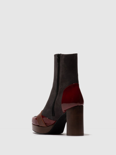 Zip Up Ankle Boots EFOL352FLY INT.RUST/GREY/COGNAC