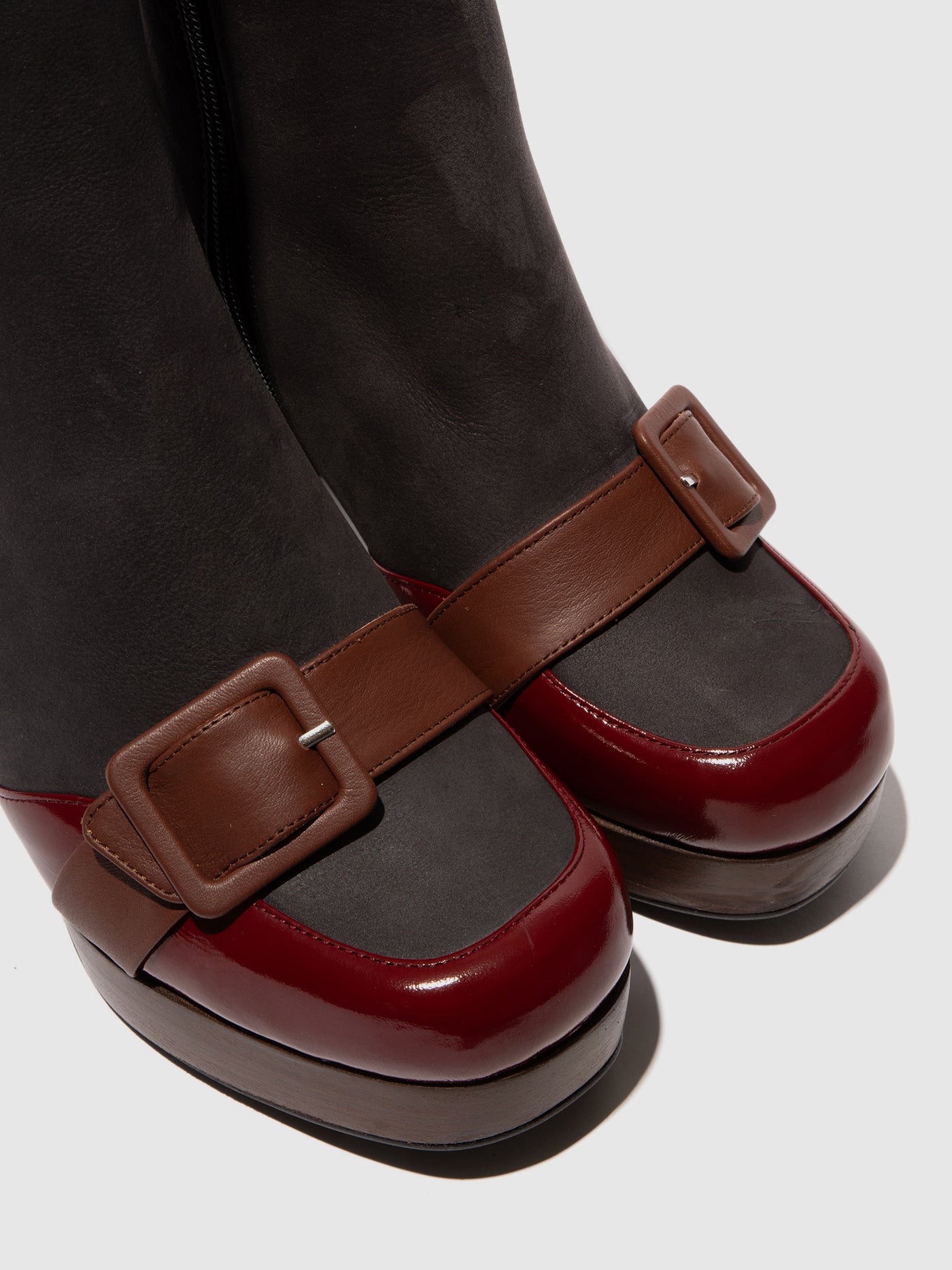 Zip Up Ankle Boots EFOL352FLY INT.RUST/GREY/COGNAC