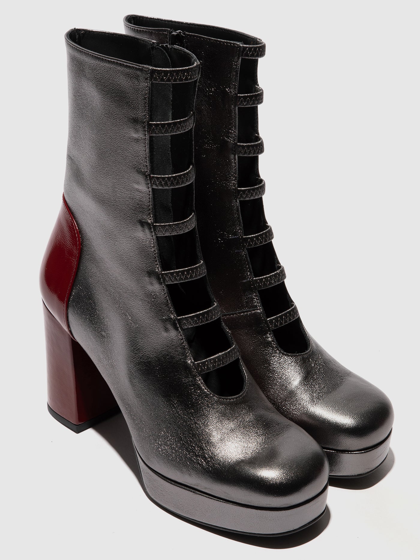 Zip Up Ankle Boots EVIK353FLY GRAPHITE/INT.RUST