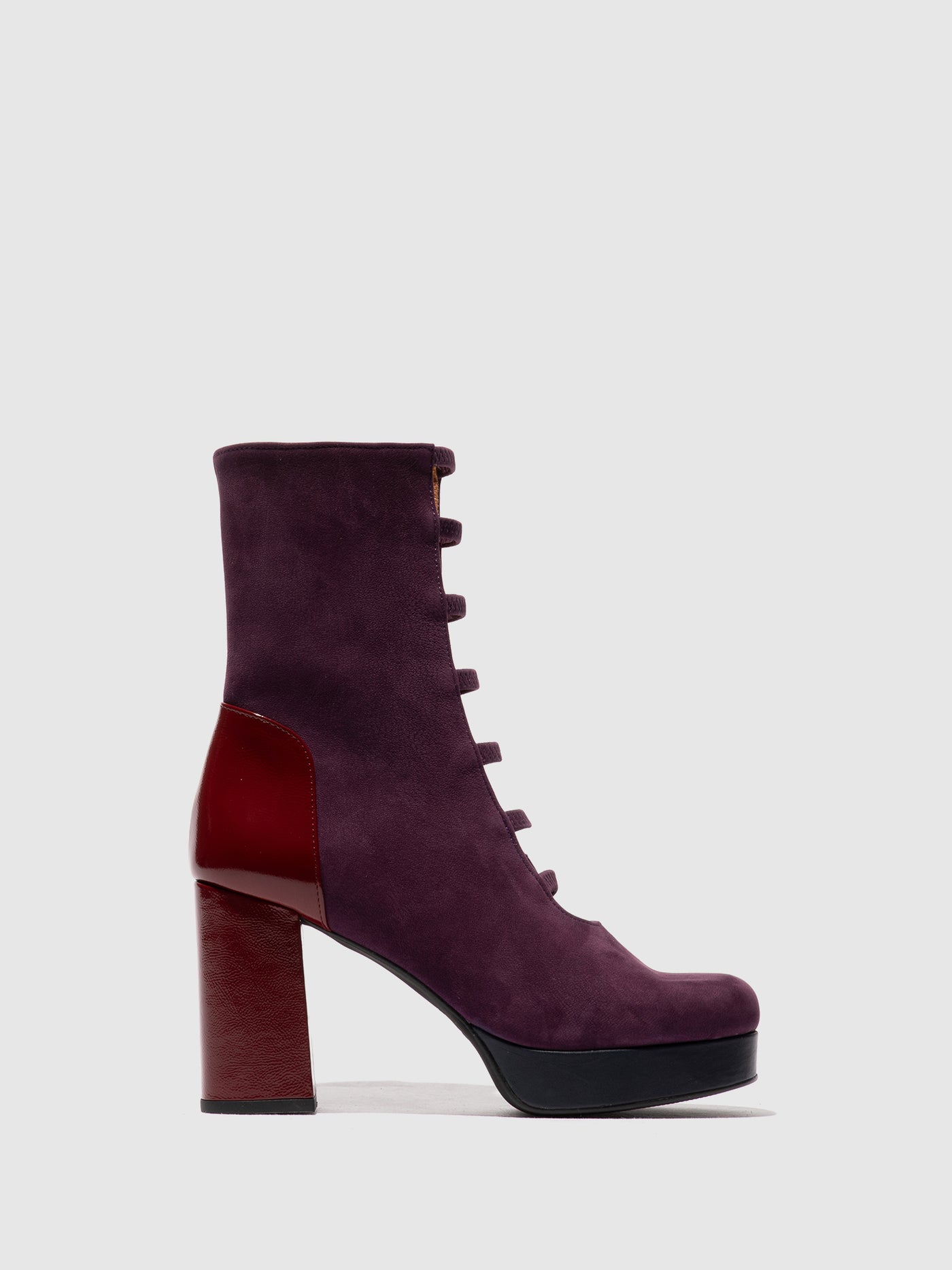 Zip Up Ankle Boots EVIK353FLY PURPLE/INT.RUST/NAVY