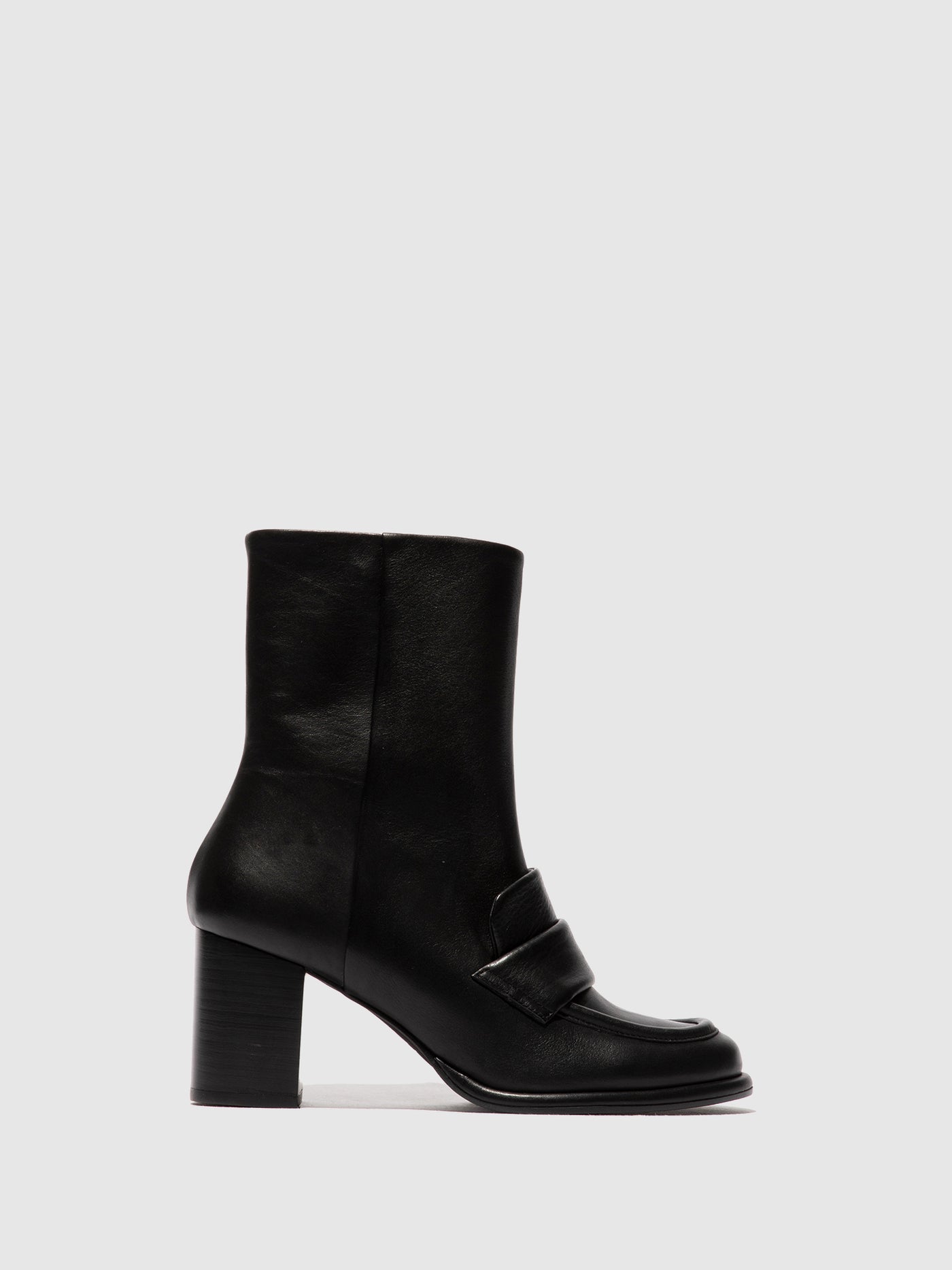 Zip Up Ankle Boots MOIK356FLY BLACK