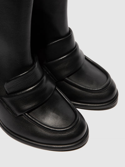 Zip Up Ankle Boots MOIK356FLY BLACK
