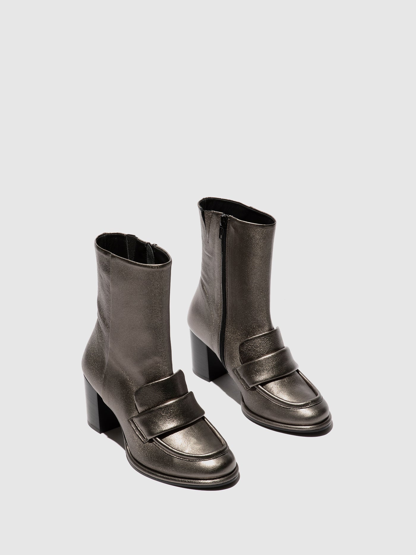 Zip Up Ankle Boots MOIK356FLY GRAPHITE
