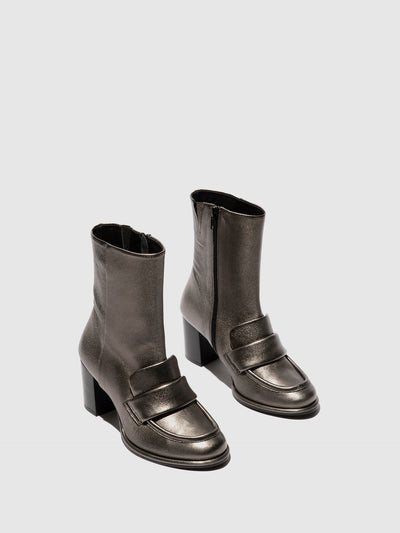 Zip Up Ankle Boots MOIK356FLY GRAPHITE