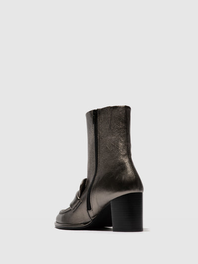 Zip Up Ankle Boots MOIK356FLY GRAPHITE