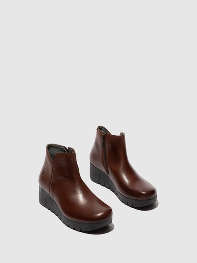 Zip Up Ankle Boots VANG364FLY BROWN