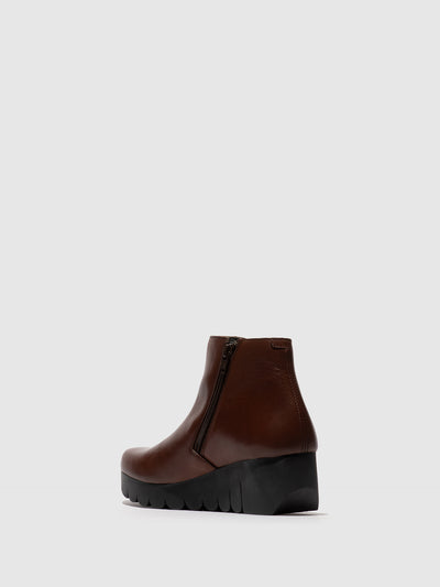 Zip Up Ankle Boots VANG364FLY BROWN