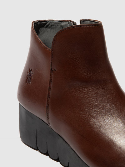 Zip Up Ankle Boots VANG364FLY BROWN