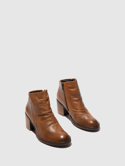 Zip Up Ankle Boots BELL061FLY VELVET COGNAC
